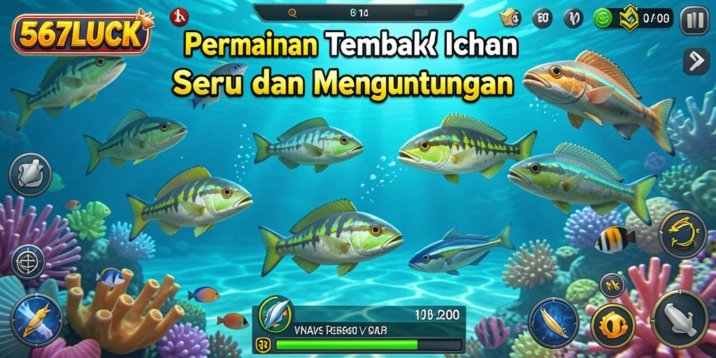 Screenshot gameplay 567LUCK menampilkan aksi menembak ikan yang seru.