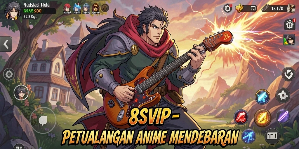 Tampilan mendebarkan dalam gameplay Anime di 8SVIP.