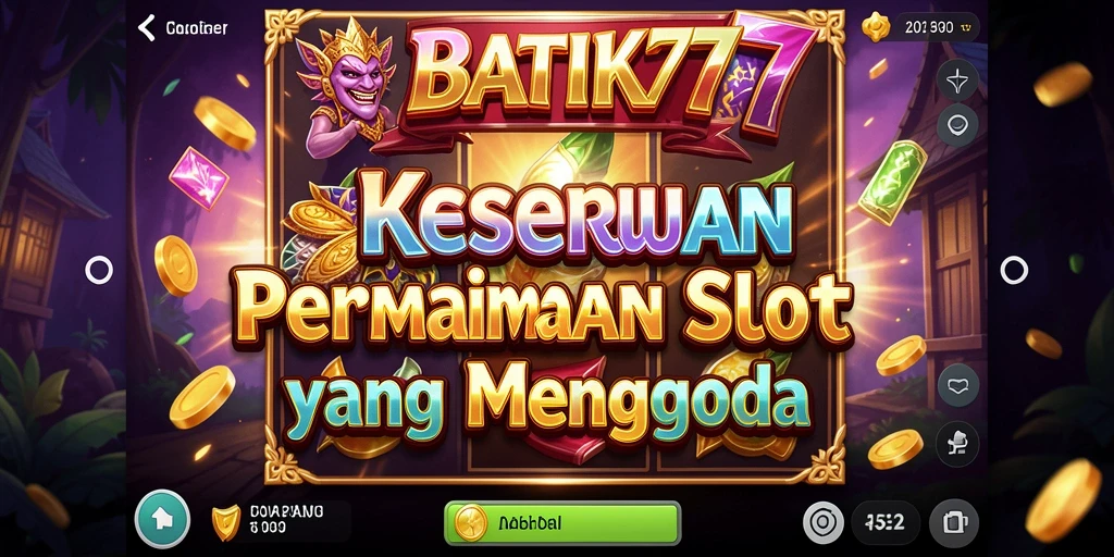Tampilan utama gameplay <strong>BATIK77</strong> dengan efek visual menawan.