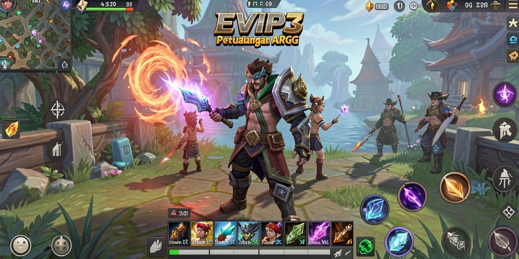 Tampilan screenshot menunjukkan pertarungan seru di dalam permainan ARPG.