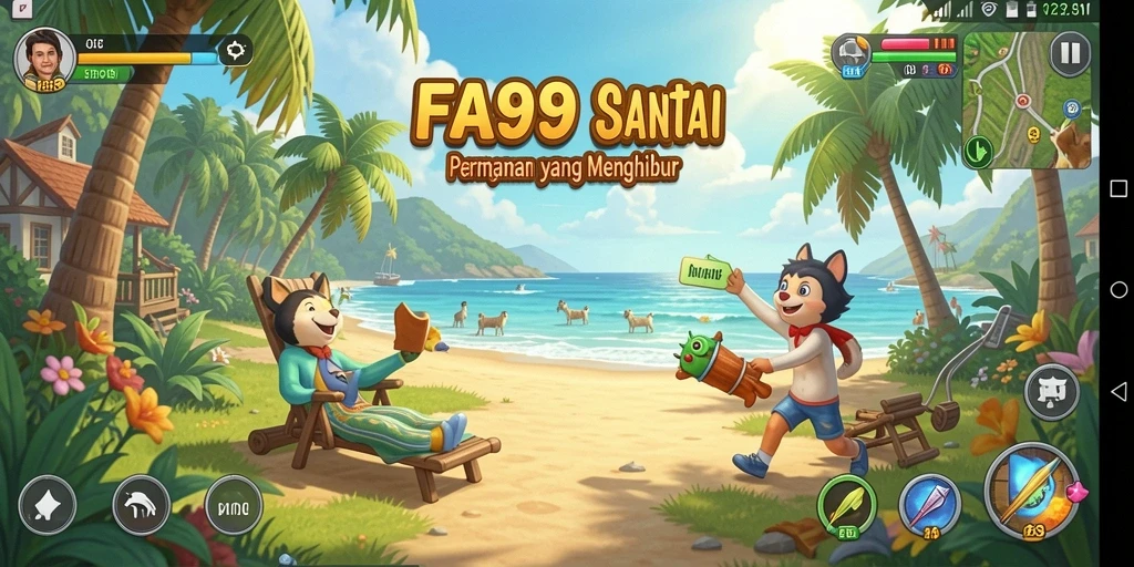 Tampilan gameplay FA99 yang ceria dan menghibur.