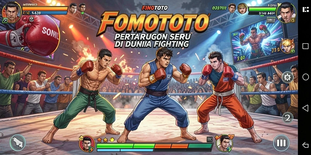 Tampilan pertarungan seru dalam FOMOTOTO kepada pemain.