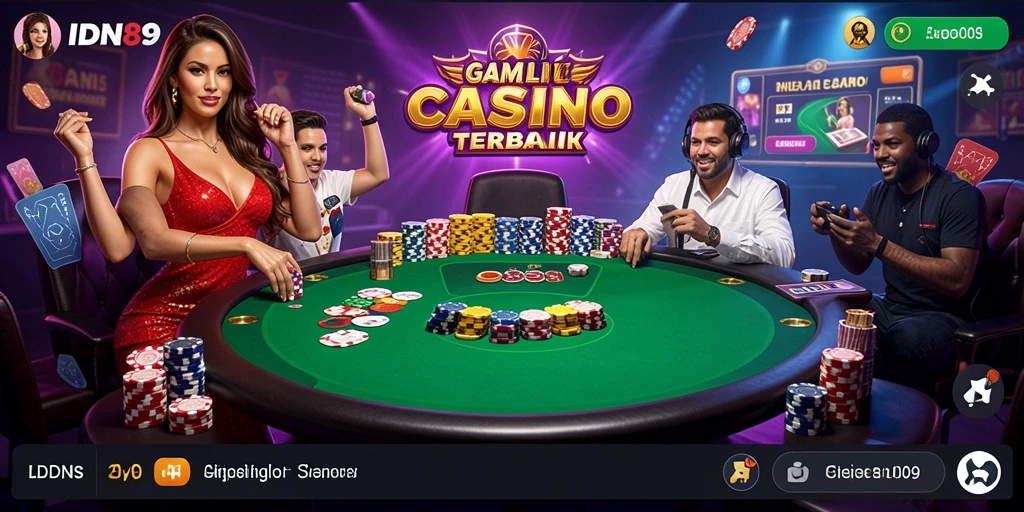 Tampilan gameplay Live Casino yang mendebarkan dan interaktif di IDN89.