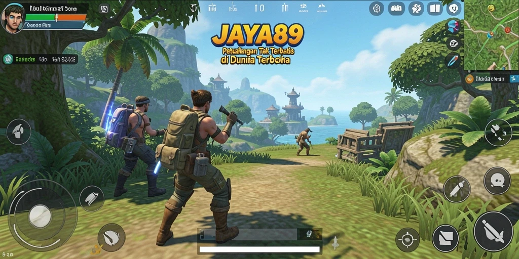 Screenshot gameplay JAYA89 menampilkan petualangan mendalam di dunia terbuka.