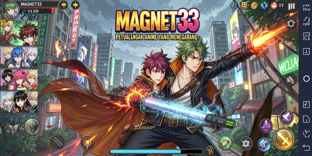 Tampilan gameplay MAGNET33 yang penuh warna dan aksi seru.