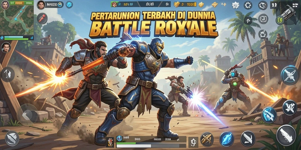 Tangkapan layar MPO303 menunjukkan aksi menegangkan dalam game Battle Royale.