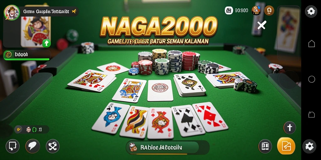Screenshot gameplay NAGA2000 menampilkan aksi seru saat bermain Gaple.