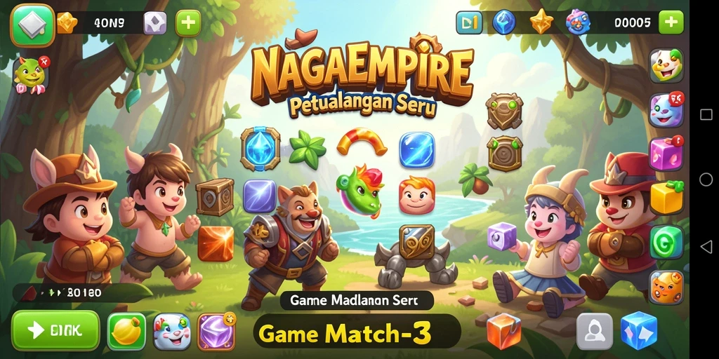 Menampilkan gameplay seru NAGAEMPIRE dengan grafis memukau.