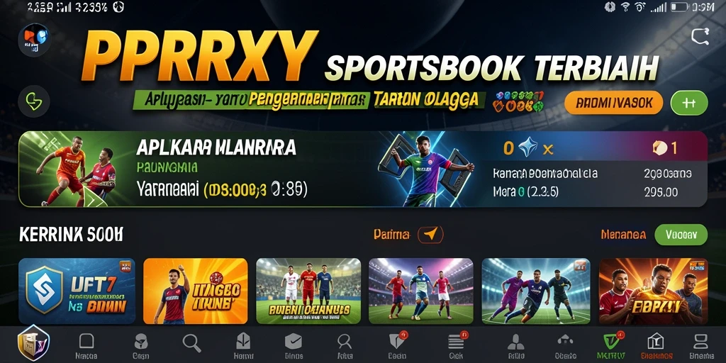 Tampilan utama PPRRYY menunjukkan pilihan taruhan olahraga.