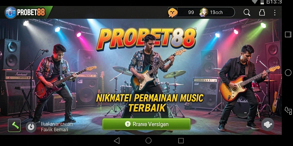 Screenshot gameplay PROBET88 menampilkan pengalaman bermain musik yang interaktif.