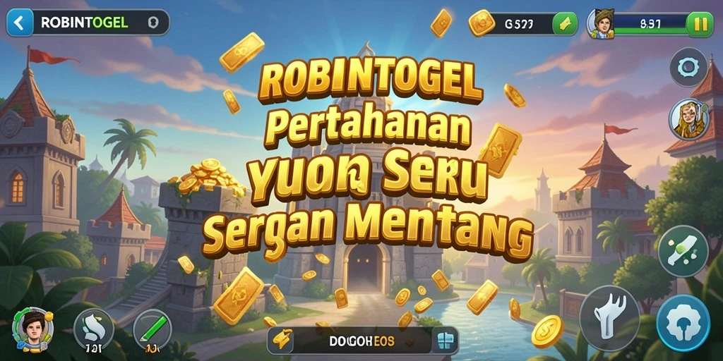 Tampilan gameplay menara dalam aksi di ROBINTOGEL.