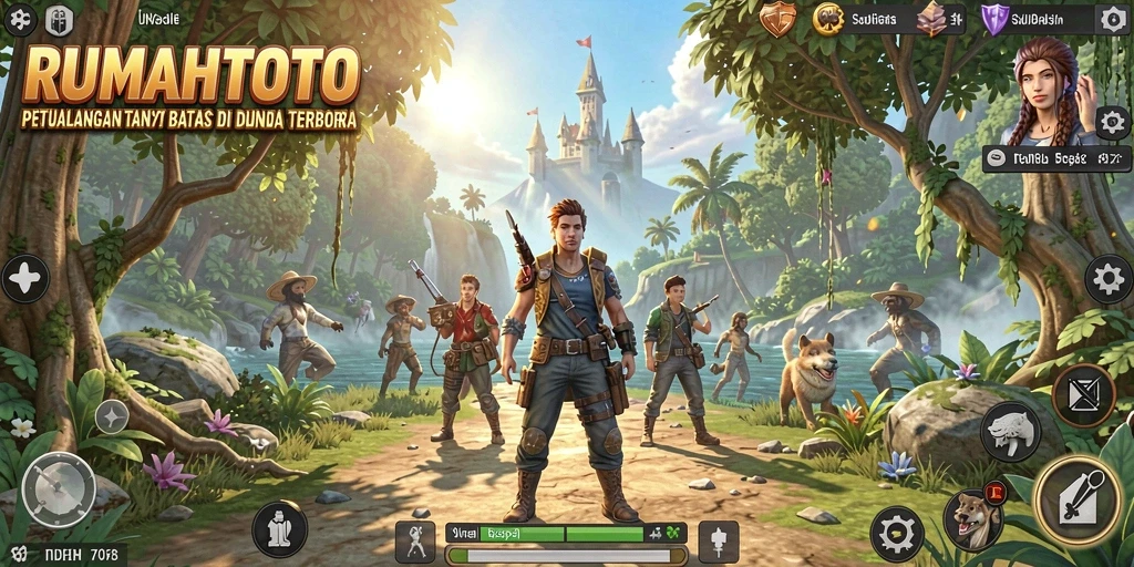 Tampilan gameplay RUMAHTOTO yang menakjubkan di dunia terbuka.