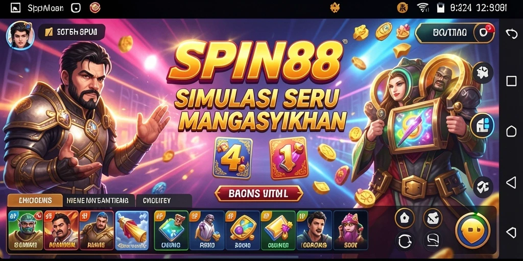 Tangkapan layar gameplay SPIN88 dengan grafis menarik dan karakter kustomisasi.