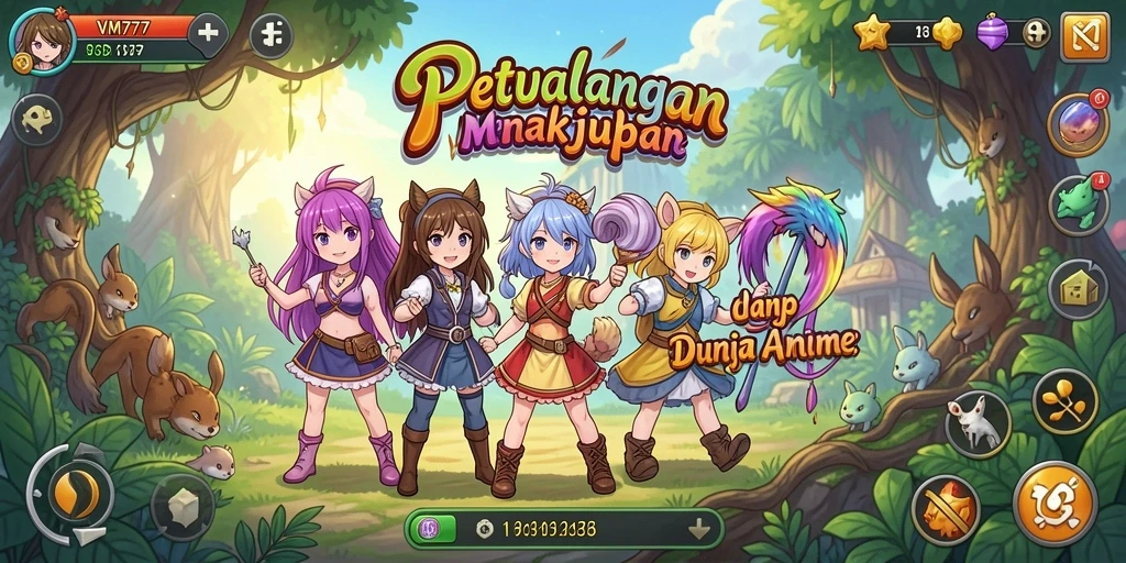 Tampilan penuh warna dan karakter unik dalam gameplay Anime.